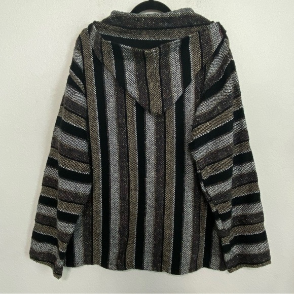 Earthbound Trading Men's Molina Ethnic Gorpcore Poncho/Hooded Bohemian Jacket XL - Picture 2 of 5